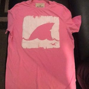Pink Hollister shark fin T-shirt